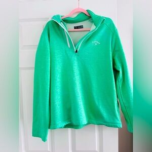 Callaway Women's Green Quarter-Zip Sweater- size M